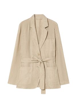 Marina Rinaldi Women's Open Jacket in Washed Linen
