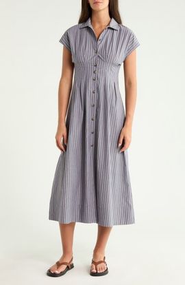 Marine Layer Marine Layer Arden Pima Cotton Midi Shirtdress