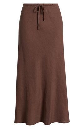 Marine Layer Marine Layer Avery Linen Blend Midi Skirt