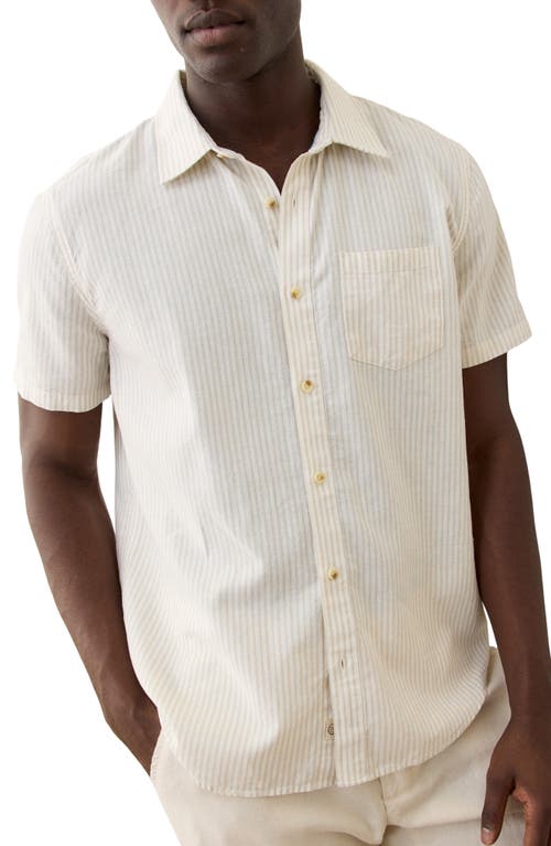Marine Layer Marine Layer Better-Than-Linen Stripe Short Sleeve Button-Up Shirt