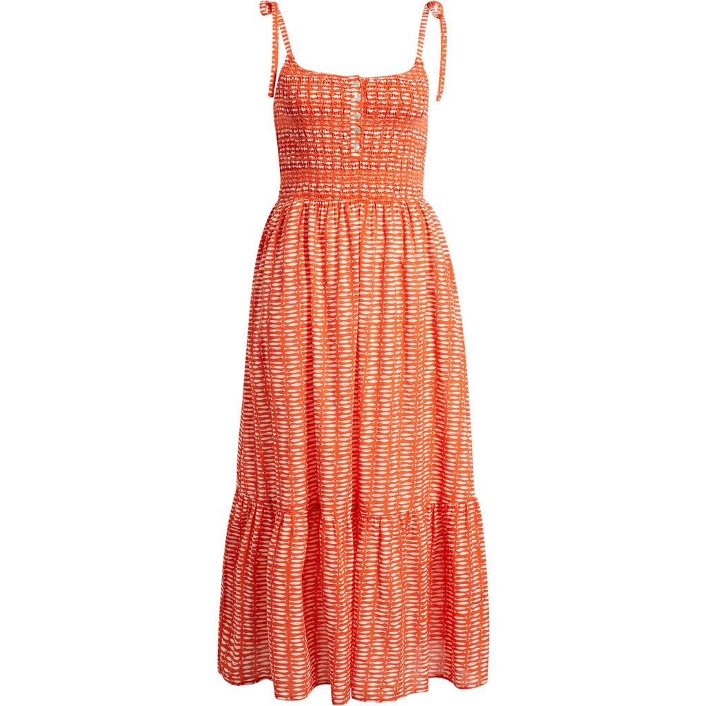 Marine Layer Marine Layer Carmen Tie Strap Ruffle Hem Maxi Dress