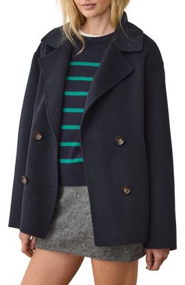 Marine Layer Marine Layer Colette Wool Blend Peacoat