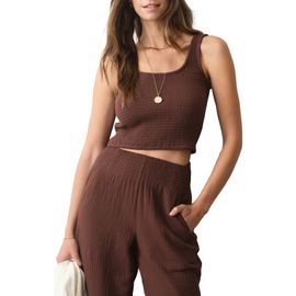 Marine Layer Marine Layer Coralina Smocked Crop Tank