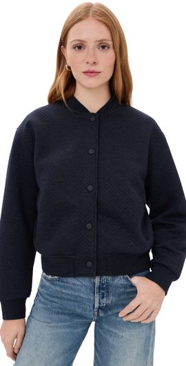 Marine Layer Marine Layer Corbet Quilted Bomber Jacket Navy Heather