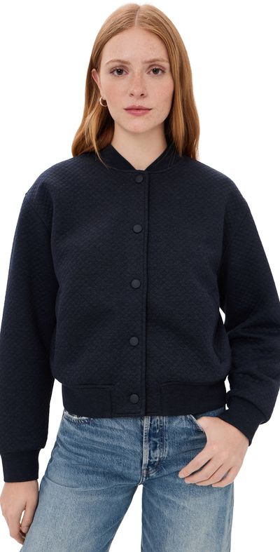 Marine Layer Marine Layer Corbet Quilted Bomber Jacket Navy Heather
