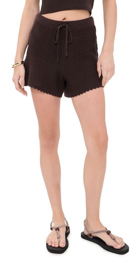 Marine Layer Marine Layer Crochet Sweater Shorts Chocolate