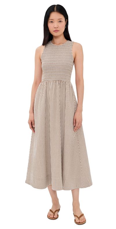 Marine Layer Marine Layer Darcy Seersucker Maxi Dress Green Stripe