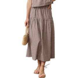 Marine Layer Marine Layer Gia Gingham Pima Cotton Poplin Skirt