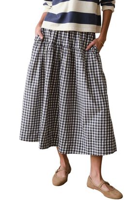 Marine Layer Marine Layer Gia Pima Cotton Gingham Skirt