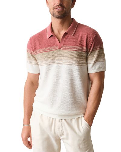 Marine Layer Marine Layer Greyson Withered Rose Stripe Polo Sweater