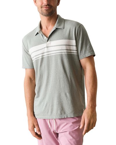 Marine Layer Marine Layer Iceberg Green Stripe Resort Polo Shirt