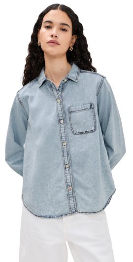 Marine Layer Marine Layer Jane Relaxed Denim Shirt Medium Wash