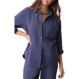 Marine Layer Marine Layer Jane Relaxed Double Cloth Button-Up Shirt