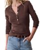 Marine Layer Marine Layer Mini Rib Cotton Henley - 1