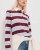 Marine Layer Marine Layer Miracle Jersey Polo Blue/Cabernet Stripe - 2