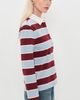 Marine Layer Marine Layer Miracle Jersey Polo Blue/Cabernet Stripe - 4