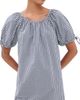 Marine Layer Marine Layer Poplin Gingham Mini Dress Deep Cobalt Gingham - 1
