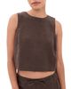 Marine Layer Marine Layer Quinn Linen Tank Chocolate - 1