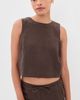 Marine Layer Marine Layer Quinn Linen Tank Chocolate - 2