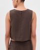 Marine Layer Marine Layer Quinn Linen Tank Chocolate - 3