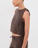 Marine Layer Marine Layer Quinn Linen Tank Chocolate - 4