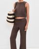 Marine Layer Marine Layer Quinn Linen Tank Chocolate - 5