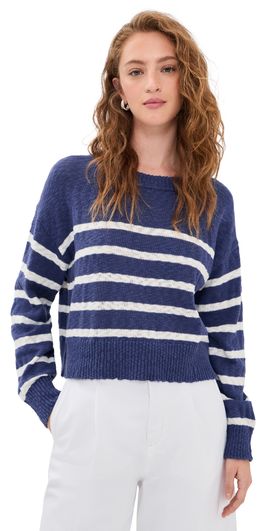 Marine Layer Marine Layer Seabreeze Crew Neck Sweater Navy/White Stripe