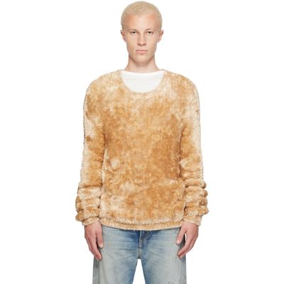 Marine Serre Marine Serre Beige Wild Fluffy Knit Crewneck Sweater