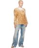 Marine Serre Marine Serre Beige Wild Fluffy Knit Crewneck Sweater - 4