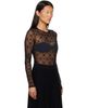 Marine Serre Marine Serre Black Monogram Mesh Flock Bodysuit - 2