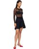 Marine Serre Marine Serre Black Monogram Mesh Flock Ruffles Minidres - 4
