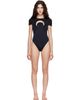 Marine Serre Marine Serre Black Moon Gathered One Piece Swimsuit - 1