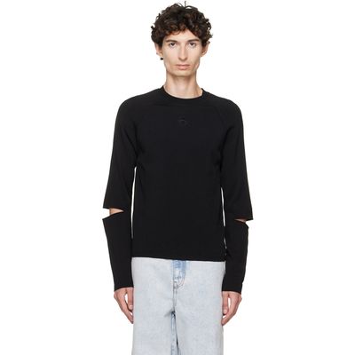 Marine Serre Marine Serre Black Moon Logo Knit Slit Sweater