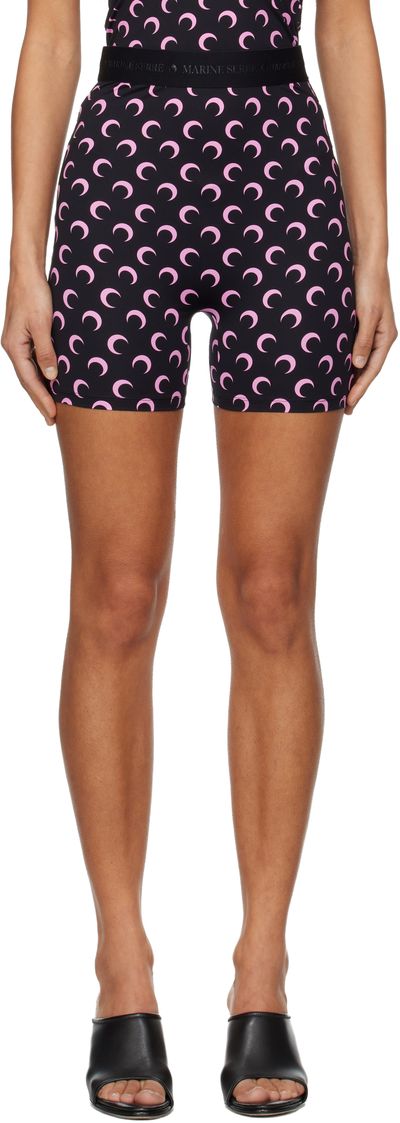 Marine Serre Marine Serre Black Moon Printed Jersey Biker Shorts