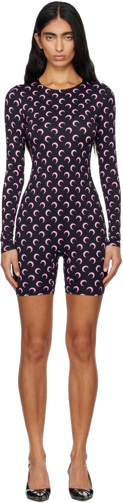 Marine Serre Marine Serre Black Moon Printed Jersey Jumpsuit