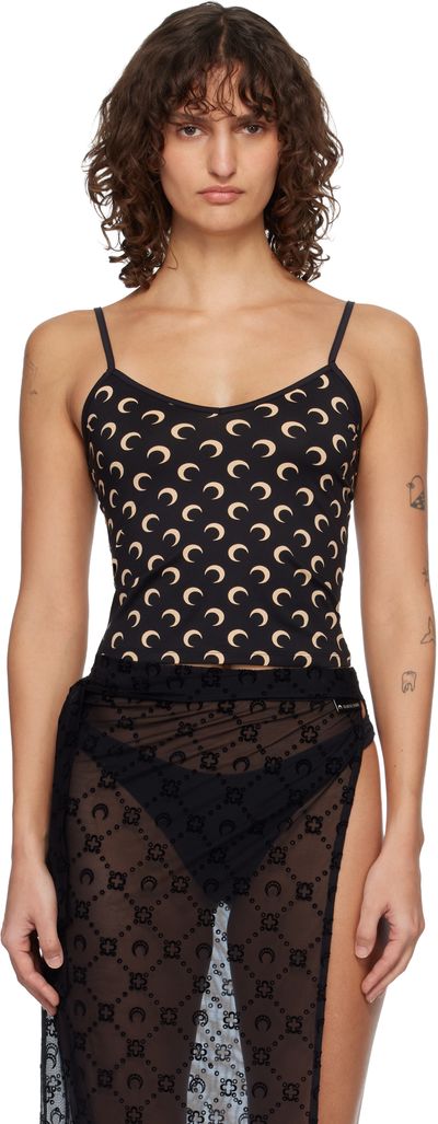 Marine Serre Marine Serre Black Moon Printed Jersey Straps Camisole