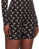 Marine Serre Marine Serre Black Recycled Moon Jersey Short Catsuit - 2