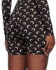 Marine Serre Marine Serre Black Recycled Moon Jersey Short Catsuit - 3