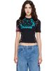 Marine Serre Marine Serre Black Regenerated Graphic Jersey Baby Fit T-shirt - 1