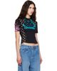 Marine Serre Marine Serre Black Regenerated Graphic Jersey Baby Fit T-shirt - 2