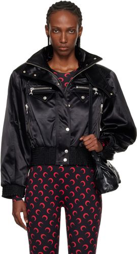 Marine Serre Marine Serre Black Satin Nylon Bomber Jacket