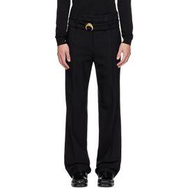 Marine Serre Marine Serre Black Tailored Belted Serge Trousers