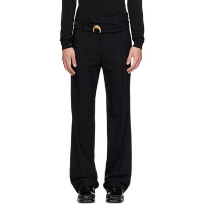 Marine Serre Marine Serre Black Tailored Belted Serge Trousers