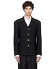 Marine Serre Marine Serre Black Tailored Wool Serge Blazer - 1