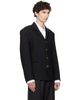 Marine Serre Marine Serre Black Tailored Wool Serge Blazer - 2