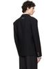 Marine Serre Marine Serre Black Tailored Wool Serge Blazer - 3