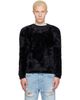 Marine Serre Marine Serre Black Wild Fluffy Knit Crewneck Sweater - 1