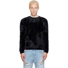 Marine Serre Marine Serre Black Wild Fluffy Knit Crewneck Sweater