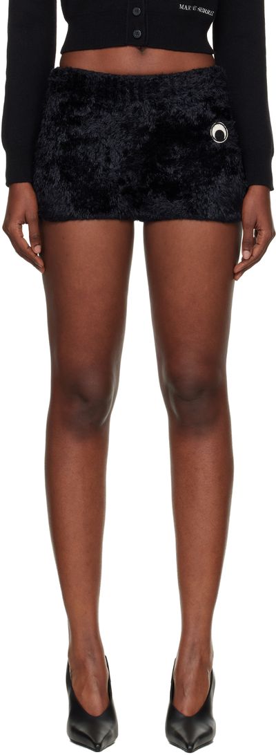 Marine Serre Marine Serre Black Wild Fluffy Knit Shorts