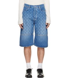 Marine Serre Marine Serre Blue Denim Bermuda Shorts